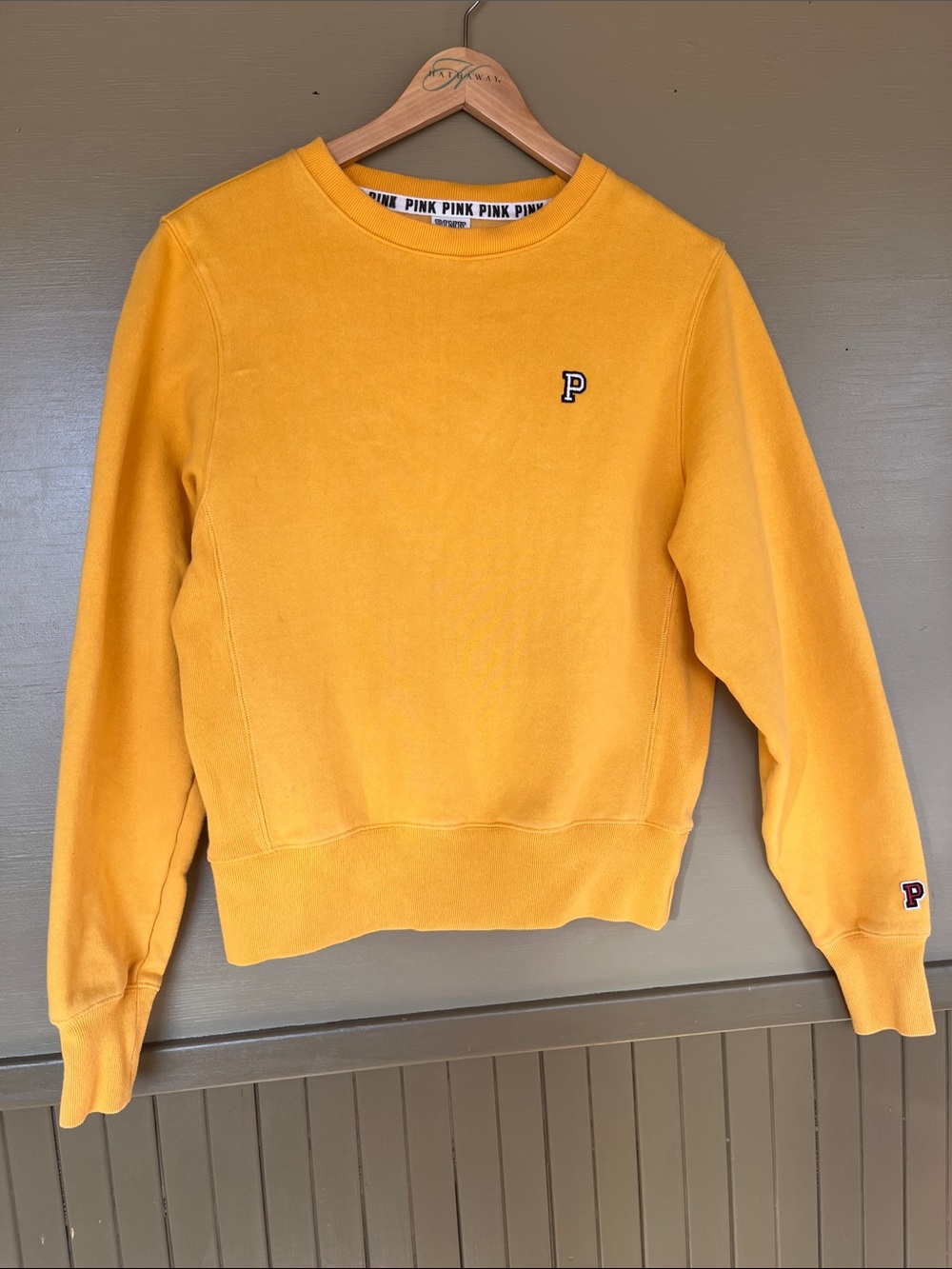 PINK Victoria's Secret Crewneck Sweatshirt Oversized- Mustard Yellow XS